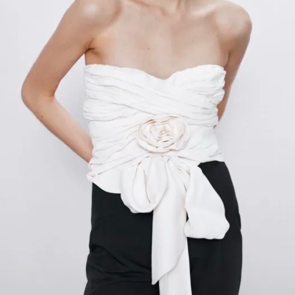 Zara Draped Strapless Croo Top